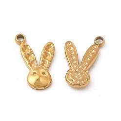 Real 14K Gold Plated Ion Plating(IP) 304 Stainless Steel Pendant Rhinestone Settings, Rabbit Charms, Real 14K Gold Plated, Fit for 1.2mm Rhinestone, 11x8.5x1.5mm, Hole: 1.6mm