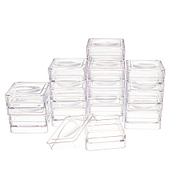 Clear Plastic Bead Containers, Square, Clear, 4x4x2.2cm, Inner Diameter: 3.4x3.4cm, 30pcs/box