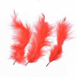 Roja Accesorios de disfraces de plumas de pavo, teñido, rojo, 123~155x35~53x1 mm