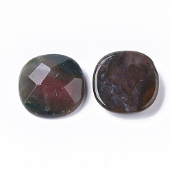 (RRHB277) Кристалл на подкладке из медово-бежевого цвета Природного индийского агата кабошонов, граненые, плоско-круглые, 26x26x7~8 мм