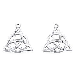 Stainless Steel Color 201 Stainless Steel Pendants, Trinity Knot, Stainless Steel Color, 27x25.5x2.5mm, Hole: 2.5mm