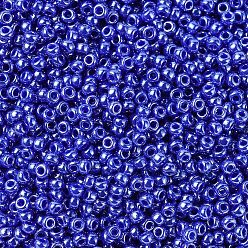 (RR432) Opaque Cyan Blue Luster Миюки круглые бусины рокайль, японский бисер, (rr 432) непрозрачный голубой блеск, 11/0, 2x1.3 мм, Отверстие: 0.8 мм, о 1100 шт / бутылка, 10 г / бутылка