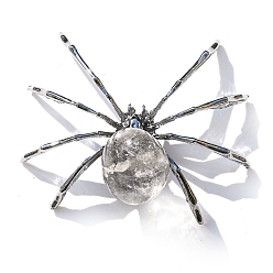 Хрусталь Натуральный кварц, с металлическим держателем в форме паука, для домашнего украшения рабочего стола, 48x55 мм