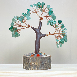 Green Aventurine Natural Green Aventurine Tree Ornaments, Resin Home Display Decorations, Reiki Energy Stone for Healing, 120mm