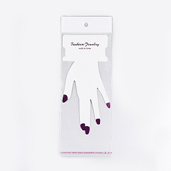 White Bracelets Display Card, with Cellophane Bags, White, Cellophane Bags: 220x90x0.07mm, Inner Measure: 190x90mm, Display Card: 178x80x0.4mm