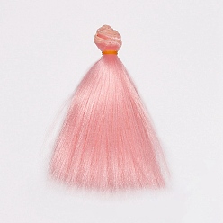 Pink Cheveux longs et raides en mohair imité poupée perruque cheveux, pour les filles de bricolage accessoires de fabrication de bjd, rose, 150~1000mm