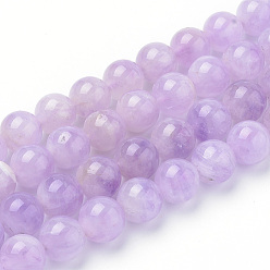 Amethyst Natural Amethyst Beads Strands, Round, 6x6mm, Hole: 1mm, about 62pcs/strand, 15.5 inch