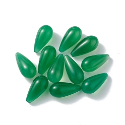 Green Natural Green Onyx Agate Beads, No Hole/Undrilled, Dyed & Heated, Teardrop, Green, 20x10mm