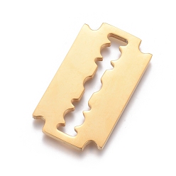 Oro 304 carpinteros de filigrana de acero inoxidable, forma de hoja de afeitar, dorado, 34.5x19.5x2 mm