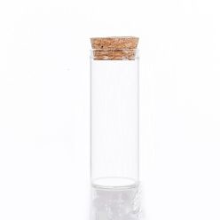 Clair Mini contenants de perles de bouteille en verre à haute teneur en borosilicate, souhaitant bouteille, avec bouchon en liège, colonne, clair, 8x3 cm, capacité: 40 ml (1.35 fl. oz)