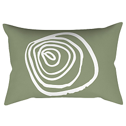 Round Green Series Nordic Style Geometry Abstract Polyester Throw Pillow Covers, Cushion Cover, for Couch Sofa Bed, Rectangle, Round, 300x500mm
