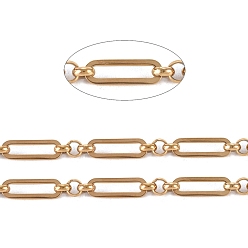 Oro 304 cadenas figaro acero inoxidable, sin soldar, con carrete, dorado, ovalada: 13x4.5x1 mm, anillo: 4x1.5 mm, aproximadamente 32.8 pies (10 m) / rollo