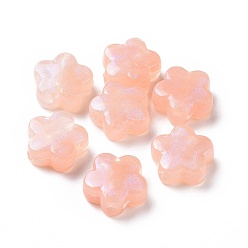 Saumon Clair Perles acryliques opaques, perles de paillettes, fleur, saumon clair, 14.5x15x6.5mm, Trou: 2mm, 496 pcs / 500 g