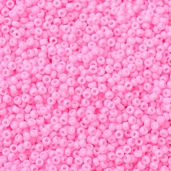 (RR415) Algodón de azúcar opaco teñido de rosa Cuentas de rocailles redondas miyuki, granos de la semilla japonés, (rr 415) algodón de azúcar opaco teñido rosa, 11/0, 2x1.3 mm, agujero: 0.8 mm, sobre 1100 unidades / botella, 10 g / botella