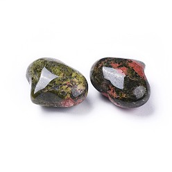Унакит Натуральный унакит камень любви сердце, карманный пальмовый камень для балансировки рейки, 20x25x11~13 мм