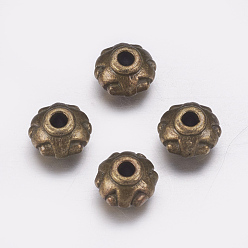 Bronze Antique  Perles de séparateur de style tibétain , sans cadmium et sans nickel et sans plomb, donut, bronze antique, 7x5mm, Trou: 2mm