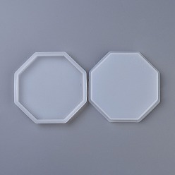 Белый Diy восьмиугольные подставки для силиконовых форм, формы для литья смолы, для уф-смолы, изготовление ювелирных изделий из эпоксидной смолы, белые, 4x4x3/8 дюйм (10.2x10.2x1 см), внутренний диаметр: 3-1/2 дюйм (9x9 см)
