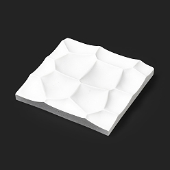 White Honeycomb Resin Ring Organizer Trays, Jewelry Stands for Finger Rings Storage, White, 14x14x1.85cm