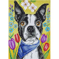 Perro Kits de pintura de diamantes de bricolaje, Incluye bolsa de pedrería de resina., bolígrafo adhesivo de diamante, plato de bandeja y arcilla de cola, perro, 400x300 mm