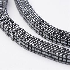 Non-magnetic Hematite Non-magnetic Synthetic Hematite Beads Strands, Square Heishi Beads, 3x3x1mm, Hole: 1mm, about 410pcs/strand, 15.74 inch