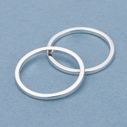 Посеребрённый Латунные соединительные колечки, долговечный, круглые кольца, 925 серебро покрытием, 15x1 мм, внутренний диаметр: 13 мм