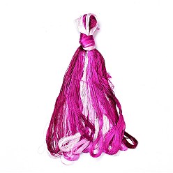 Violeta Rojo Medio Hilos de bordar de seda real, cadena de pulseras de amistad, 8 colores, degradado de color, rojo violeta medio, 1 mm, 20 m / paquete, 8 paquetes / set