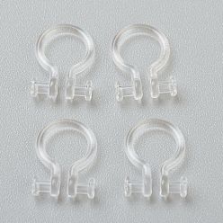 Прозрачный Пластиковые серьги с клипсами, для не проколотых ушей, прозрачные, отверстие : 0.8 мм, 11x8x1.2 мм