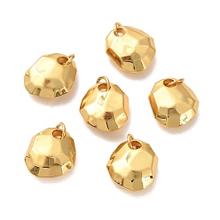 Real 18K Gold Plated Brass Pendants, Long-Lasting Plated, Faceted, Oval, Real 18K Gold Plated, 13.5x11.5x5mm, Hole: 3.5mm