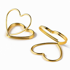 Golden Mini Iron Place Card Holders, Cute Table Card Holders, for Wedding, Parties, Heart, Golden, 25~29x29~31x24~26mm