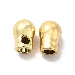 Oro Aglets de cono de aleación para cordones de zapatos, cabeza de puntas de cordón, larga duración plateado, sin plomo y cadmio, dorado, 10x7 mm, agujero: 2 mm, diámetro interior: 3.5 mm