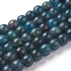 Apatite Natural Apatite Beads Strands, Round, 8mm, Hole: 1.2mm, about 46~47pcs/strand, 14.7~15.5 inch(3~39.5cm)