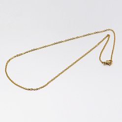 Golden 304 Stainless Steel Link Chain Necklace, Golden, 17.7 inch, 1.5mm