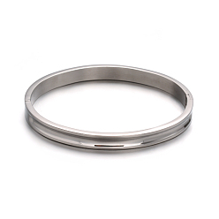 Stainless Steel Color Fashionable Unisex 304 Stainless Steel Bangles, Stainless Steel Color, 53X64mm