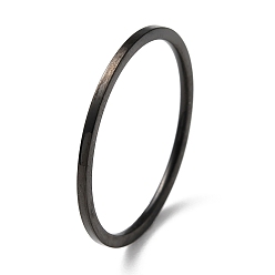 Bronce de cañón Revestimiento de iones (ip) 304 anillo de dedo de banda simple de acero inoxidable para mujeres y hombres, gunmetal, tamaño de 7, diámetro interior: 17.4 mm, 1 mm