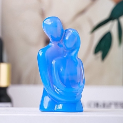 Opalite Opalite Carved Hug Couple Figurines, for Home Office Desktop Feng Shui Ornament, 50x25mm