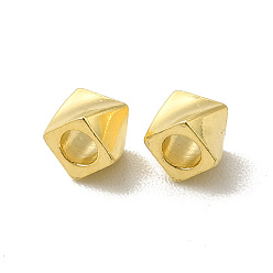 Real 24K Gold Plated Brass Beads, Cadmium Free & Lead Free, Nuggets, Real 24K Gold Plated, 3x3.5x3.5mm, Hole: 2mm
