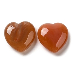 Cornaline Pierres de guérison naturelles de cornaline, coeur amour pierres, pierres de poche pour l'équilibrage du reiki, 30x30x11.5~12.5mm