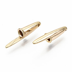 Real 18K Gold Plated Brass Pendants for Teachers' Day, Nickel Free, Pen Cap, Real 18K Gold Plated, 15.5x3.5x4mm, Hole: 0.7mm