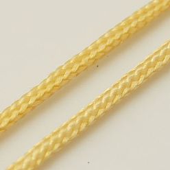 Kaki Clair Fils tressés en nylon, cordon de noeud chinois, ronde, kaki clair, 1.5mm, environ 200.00 yards (182.88m)/rouleau