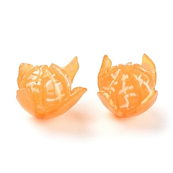 Orange Pendentifs acryliques opaques, orange, orange, 14~15.5x12.5~13.5mm, Trou: 1~1.2mm