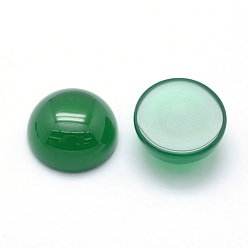 Natural Agate Natural Green Onyx Agate Cabochons, Half Round, 12x5~6mm