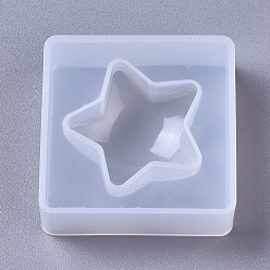 Blanco Moldes de silicona, moldes de resina, para resina uv, fabricación de joyas de resina epoxi, estrella, blanco, 45x45x14.5 mm