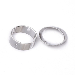 Platino Bastidor de latón chapado en bastidor, anillo, Platino, 13x2 mm, agujero: 1.4 mm
