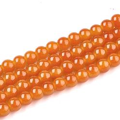 Chocolate Baking Painted Imitation Jade Glass Round Bead Strands, Chocolate, 4.5~5mm, Hole: 1mm, about 210pcs/strand, 31.4 inch