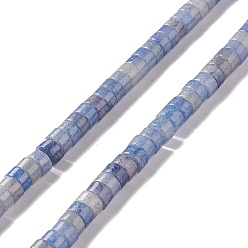Синий Авантюрин Природные голубые авантюрин бисером пряди, колонка, 6x3.5 мм, отверстие : 0.8 мм, около 115~116 шт / нитка, 15.35~15.51 дюйм (39~39.4 см)