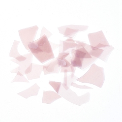 BrumosaRosa Coetes de vidrio de confeti fusible 90, para piezas creativas de bricolaje de vidrio fundido, rosa brumosa, 5.5~62.5x2.5~35x0.1~1.5 mm