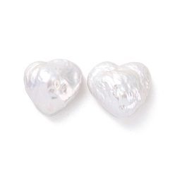 Blanco Antiguo Perlas de perlas naturales keshi, perla cultivada de agua dulce, sin agujero / sin perforar, corazón, blanco antiguo, 11.5~13x12.5x3.5~4.5 mm