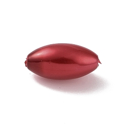 Rouge Foncé Perles de nacre en plastique ABS, riz, rouge foncé, 13.5x7.5mm, Trou: 1.6mm, environ1428 pcs / 500 g