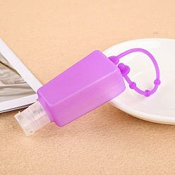 Orchid Plastic Hand Sanitizer Bottle with Silicone Cover, Portable Travel Squeeze Bottle Keychain Holder, Orchid, 10mm