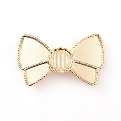 Light Gold Zinc Alloy Hair Ties Findings, Cabochon Settings, For DIY Epoxy Resin, Bowknot, Light Gold, 39x22x8mm, Hole: 6mm, Flat Round: 9mm inner diameter